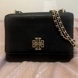 Tory Burch Black/Gold Hardware Britten Women's Adjustable Shoulder Bag